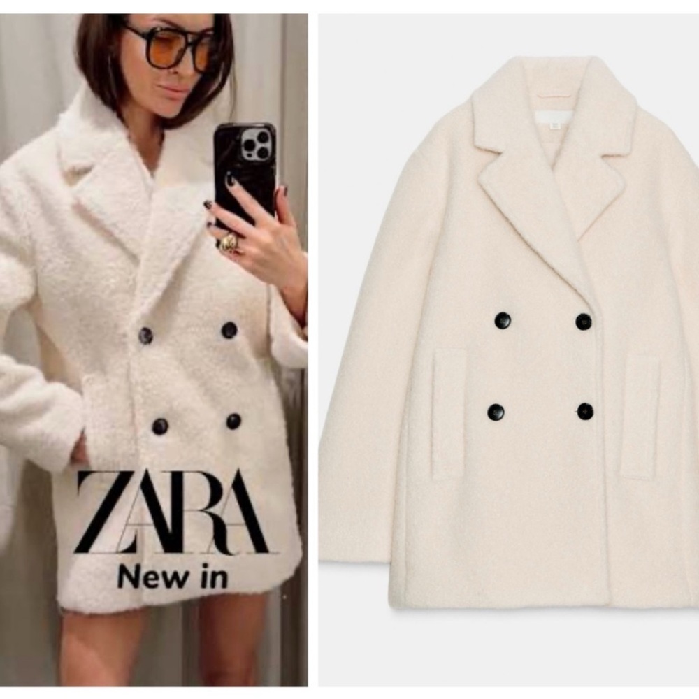 ZARA double breasted boucle coat